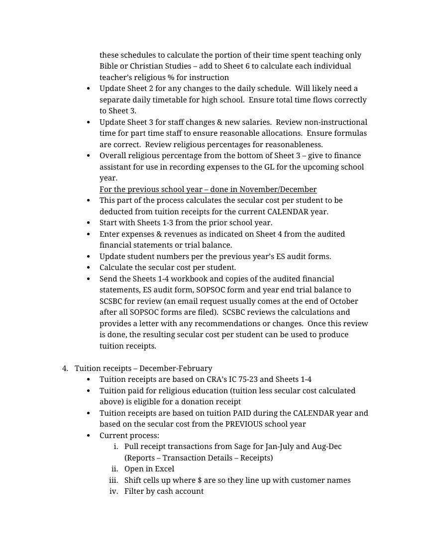 Business Manager Procedures Sample Manual
